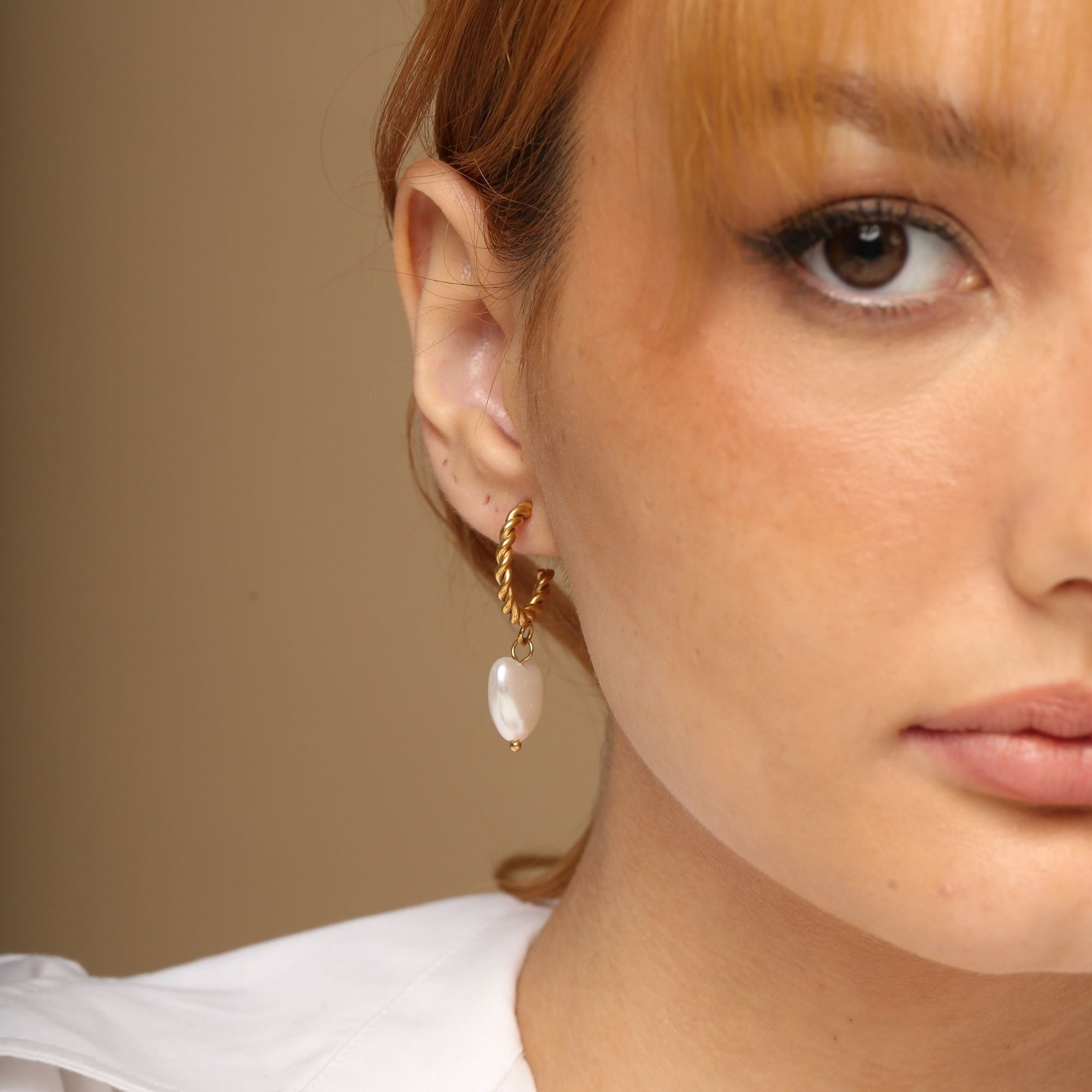 Jade Charm Hoops