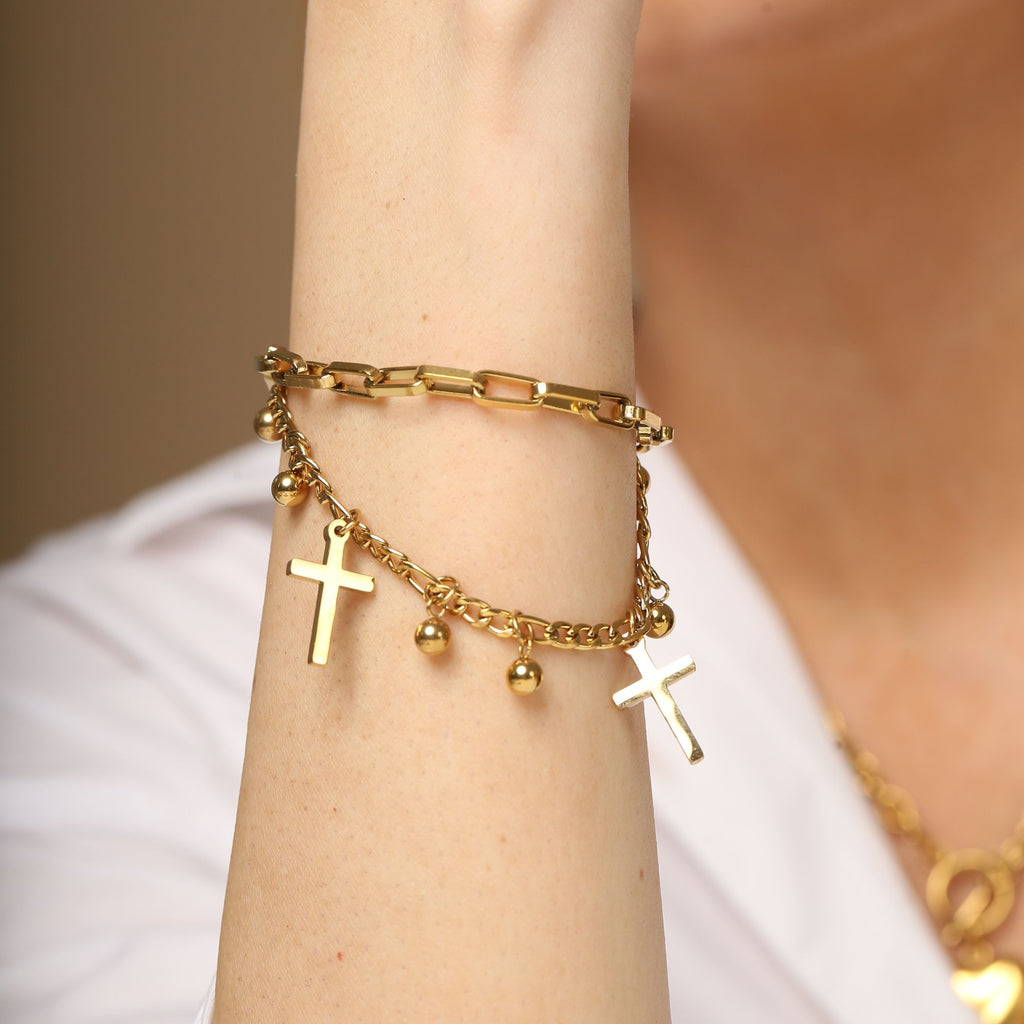 Crucifix Charm Bracelet