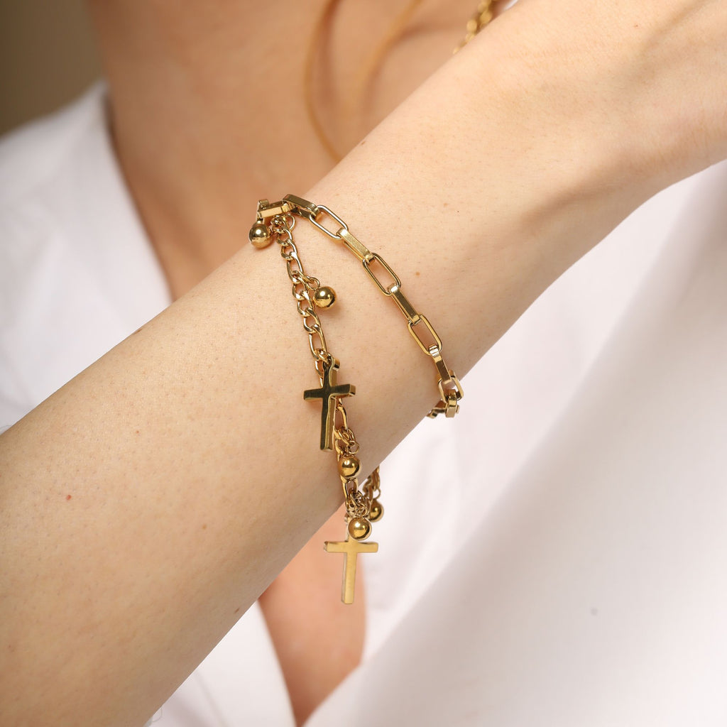 Crucifix Charm Bracelet