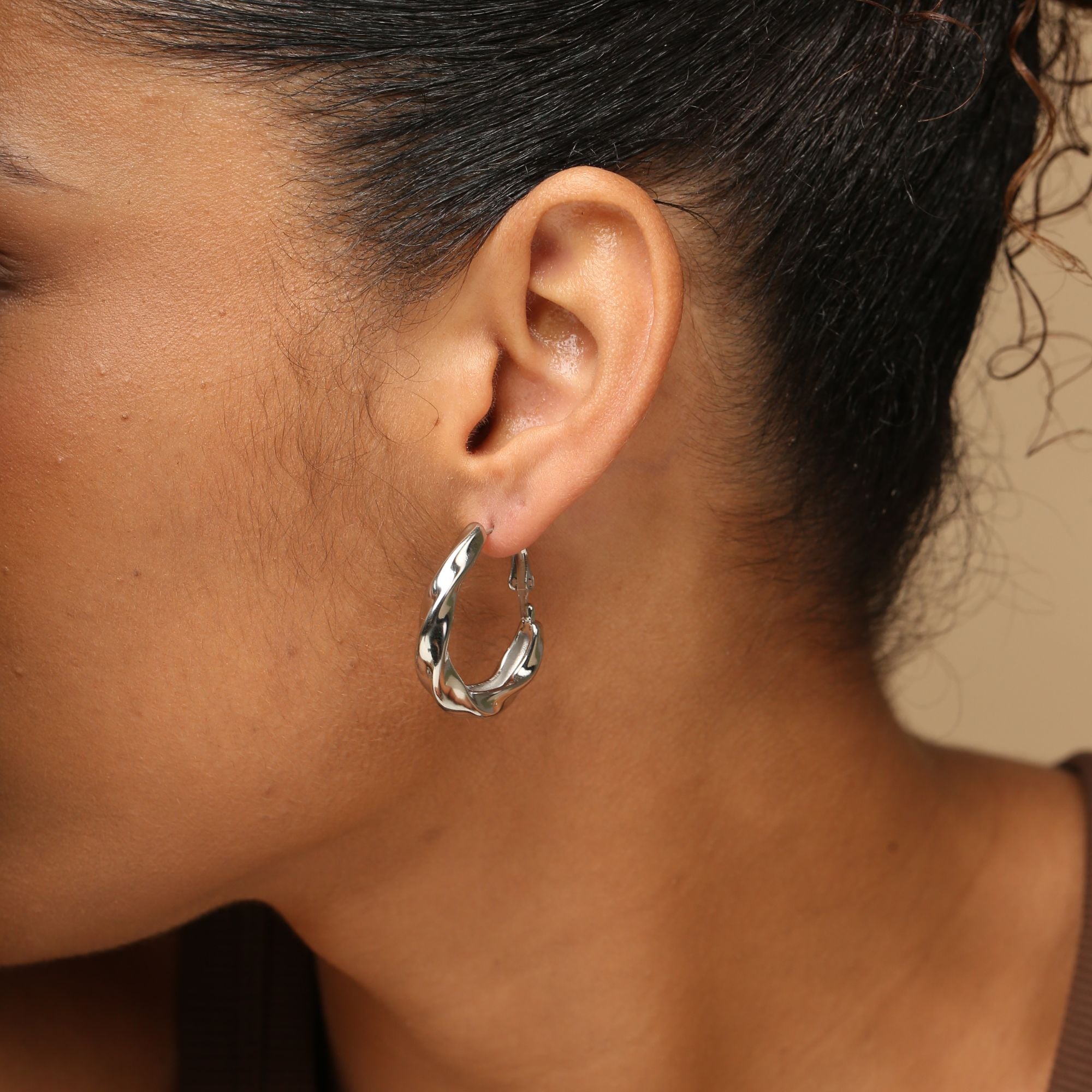 Silver Raquel Hoops