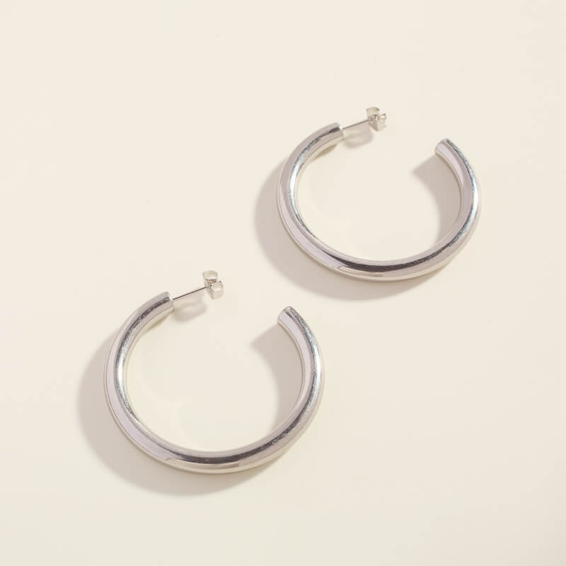 Silver Medium Isabela Hoops