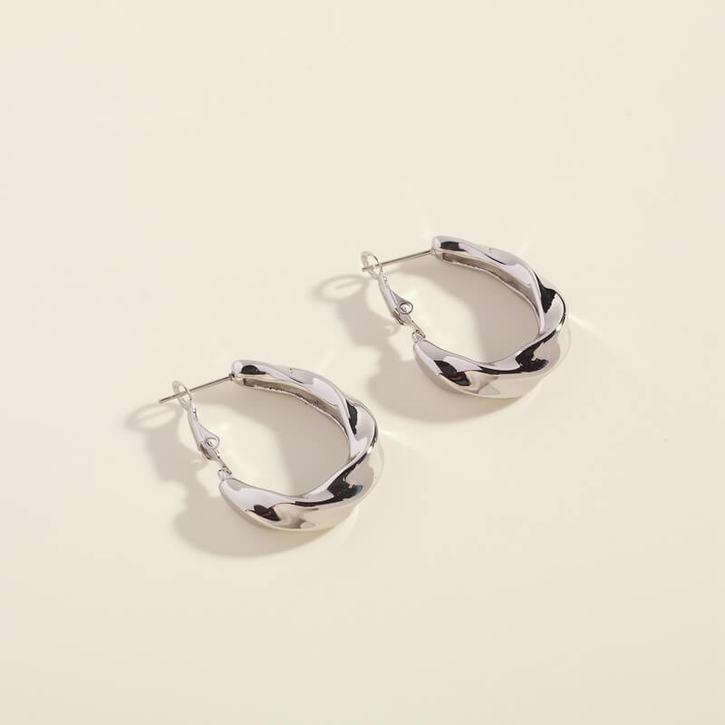 Silver Raquel Hoops