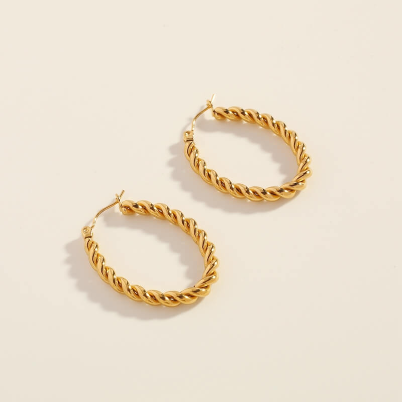 Jade Oval Hoops