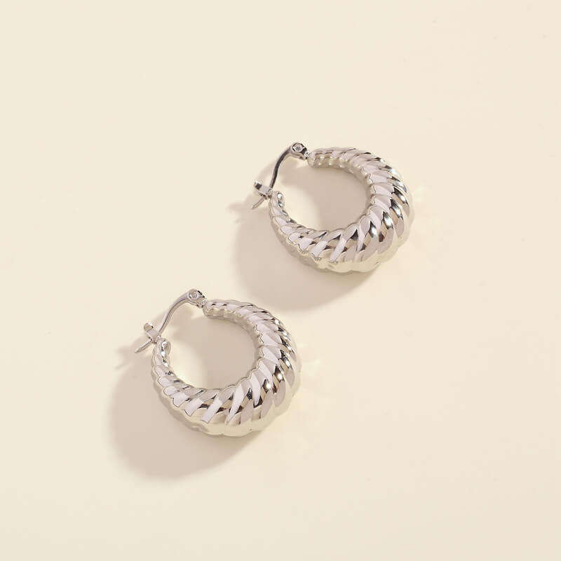 Silver Elizabeth Hoops