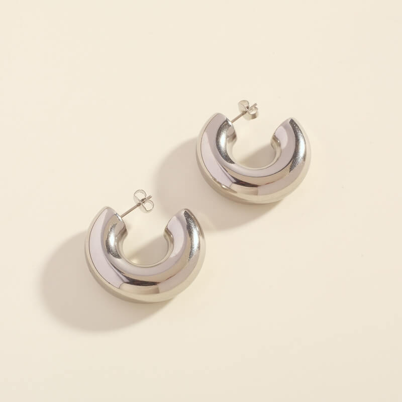 Silver Fiona Hoops